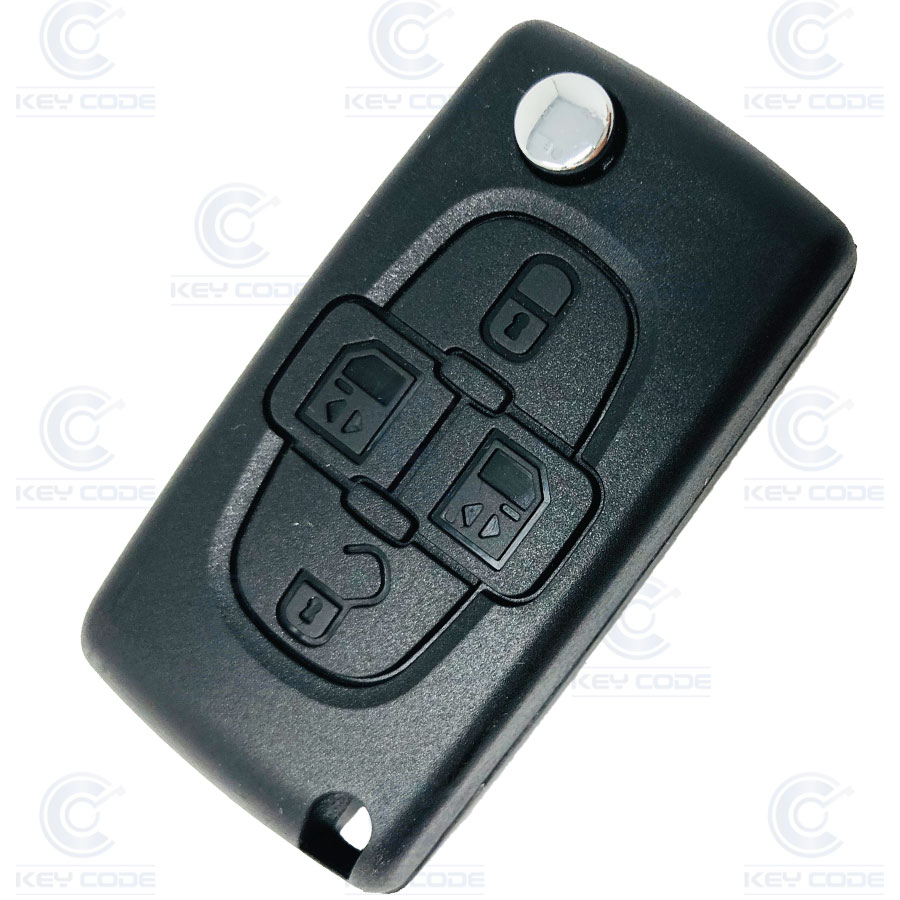 FOLDABLE REMOTE PSA 807 4 BUTTONS HU83 ELECTRIC DOORS (649090) PCF7941 ID46 433 MHZ ASK ORIGINAL