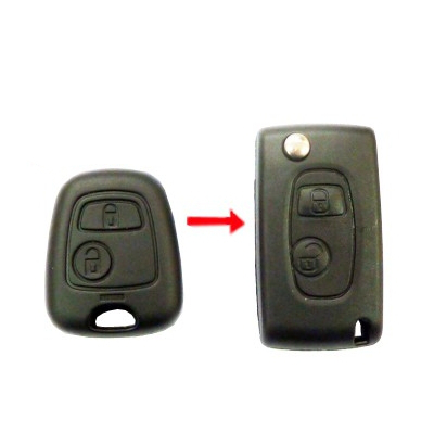 CAPA DE CONTROLE REMOTO DE 2 BOTÕES PARA PSA 307 HU83 CONVERTÍVEL EM PLEGÁVEL (RETANGULAR)