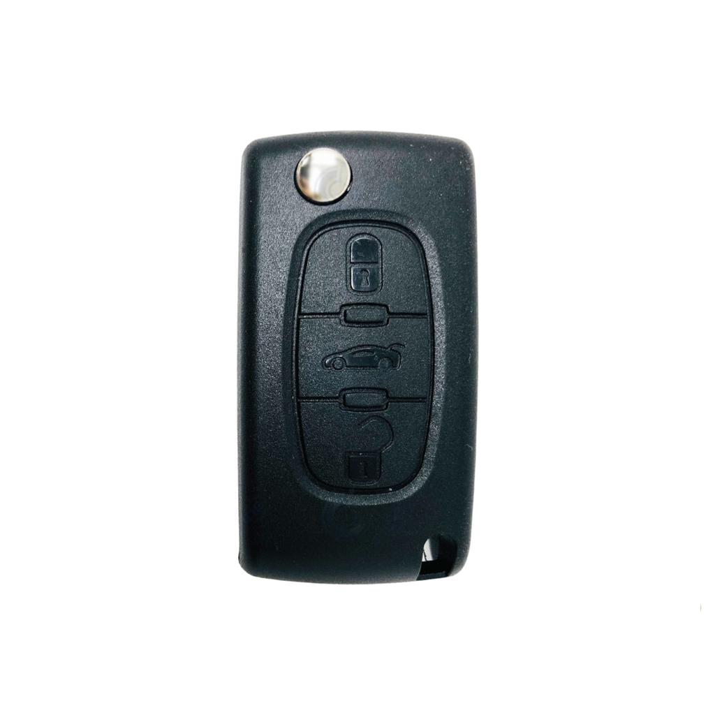 PSA 407 FLIP KEY REMOTE CASE HU83 (BATTERY ON CIRCUIT) WITHOUT LOGO (3 BUTTONS) - PREMIUM QUALITY