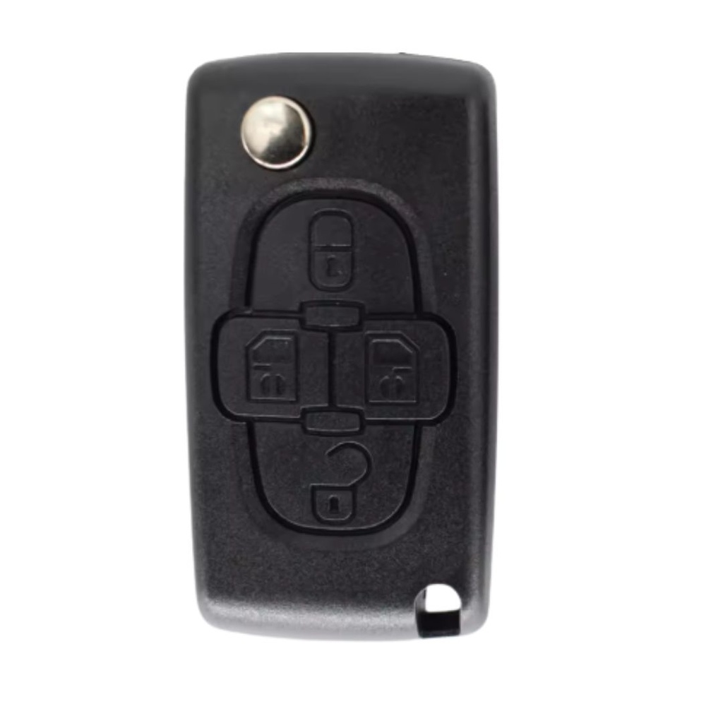 CARCASA MANDO PSA 1007 PLEGABLE 4 BOTONES HU83 PILA EN CIRCUITO SIN LOGO - CALIDAD PREMIUM