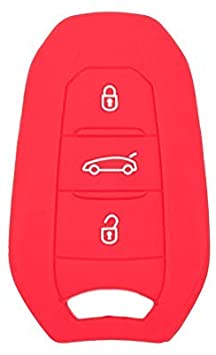 FUNDA DE SILICONA PARA MANDOS KEYLESS DE 3 BOTONES DE PSA - ROJO 