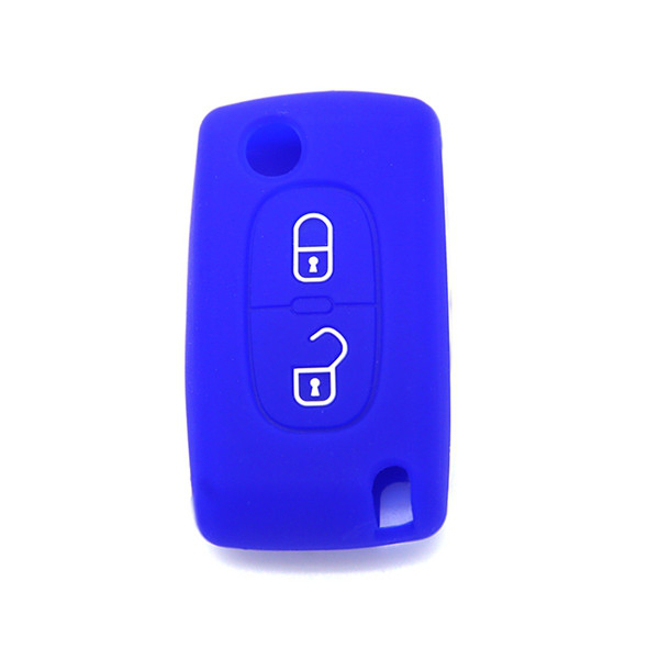 ETUI EN SILICONE POUR TELECOMMANDES PLIABLES PSA AVEC 2 BOUTONS - BLEU