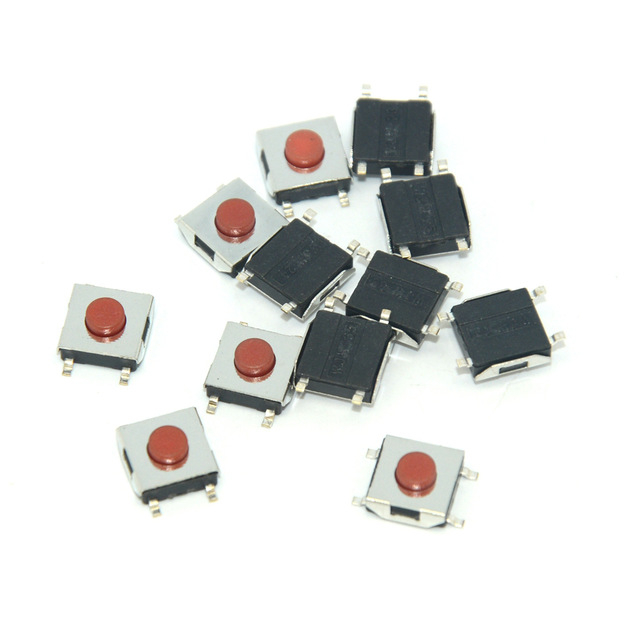 4-PIN SQUARE AUTOMOTIVE PUSH BUTTON SWITCH (10 UNITS) 6x6x3.1 mm