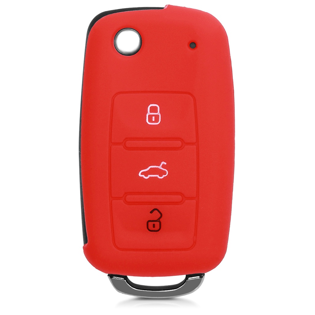 CAPA DE SILICONE PARA CONTROLOS REMOTOS FOLDÁVEIS DE 3 BOTÕES DA SEAT - VERMELHO