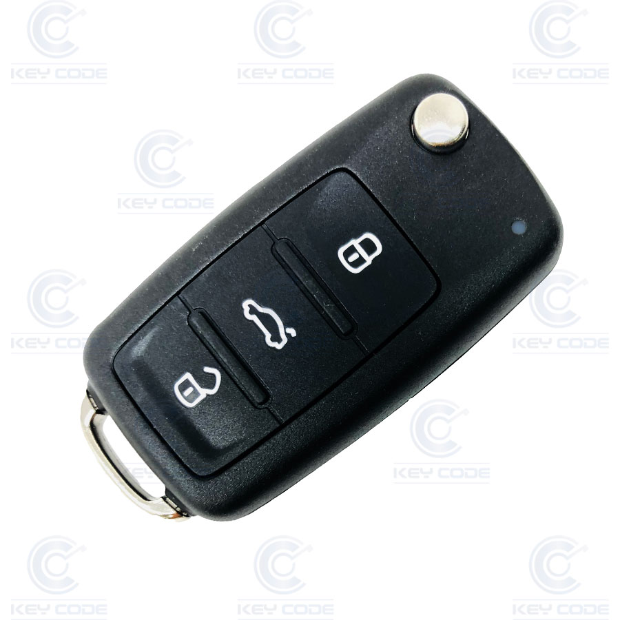 MANDO COMPLETO PLEGABLE 3 BOTONES SKODA FABIA, OCTAVIA, SUPERB, ROOMSTER, YETI ID48 (3T0837202C) ORIGINAL