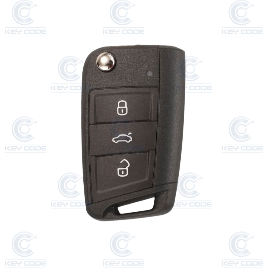 MANDO COMPLETO PLEGABLE 3 BOTONES SKODA FABIA ( 6V0959752N / 6V0959752D ) MEGAMOS 128 bits AES - ID88 ASK433
