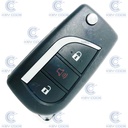 MANDO PLEGABLE TOYOTA DE 2+1 BOTONES PARA HILUX, FORTUNER, KABA 4D67 - AFTER MARKET