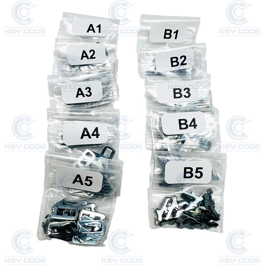 JOGO DE LÂMINAS TOYOTA TOY40 MEDIDAS A1, A2, A3, A4, A5, B1, B2, B3, B4, B5 (20 UNIDADES)