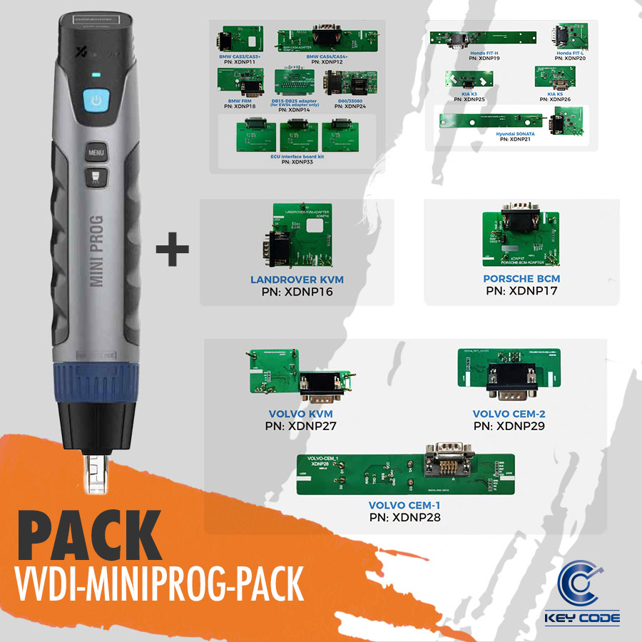 KIT PROGRAMMEUR MULTIFONCTIONS XHORSE MINI PROG + KIT D'ADAPTATEURS