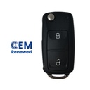 MANDO COMPLETO DE VOLKSWAGEN AMAROK Y TRANSPORTER DE 2 BOTONES (7E0837202AF) ID48 ORIGINAL 