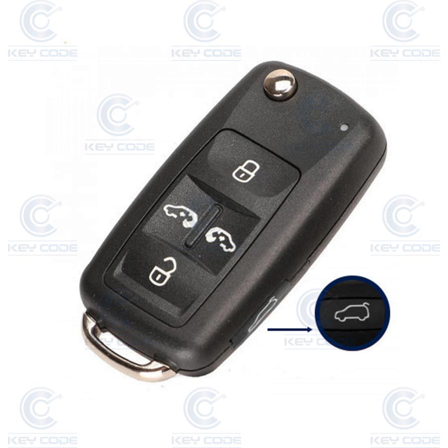 TELECOMMANDE PLIABLE 5 BOUTONS POUR VW SHARAN (7N0837202K) ID48 HU66 433Mhz ASK