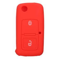 FUNDA DE SILICONA PARA MANDOS PLEGABLES DE 2 BOTONES DE VOLKSWAGEN - ROJO 