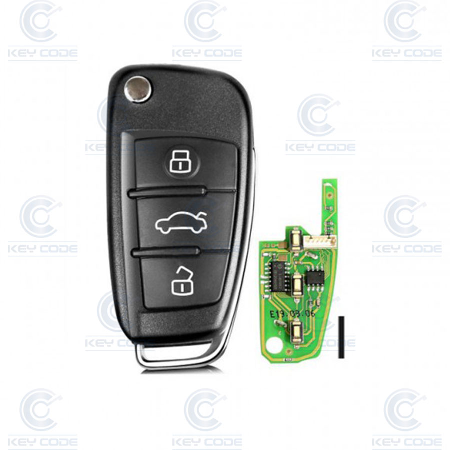 [XKN03] TELECOMMANDE AUDI AVEC CHIP 3 BOUTONS POUR VVDI KEY TOOL (WIRELESS)