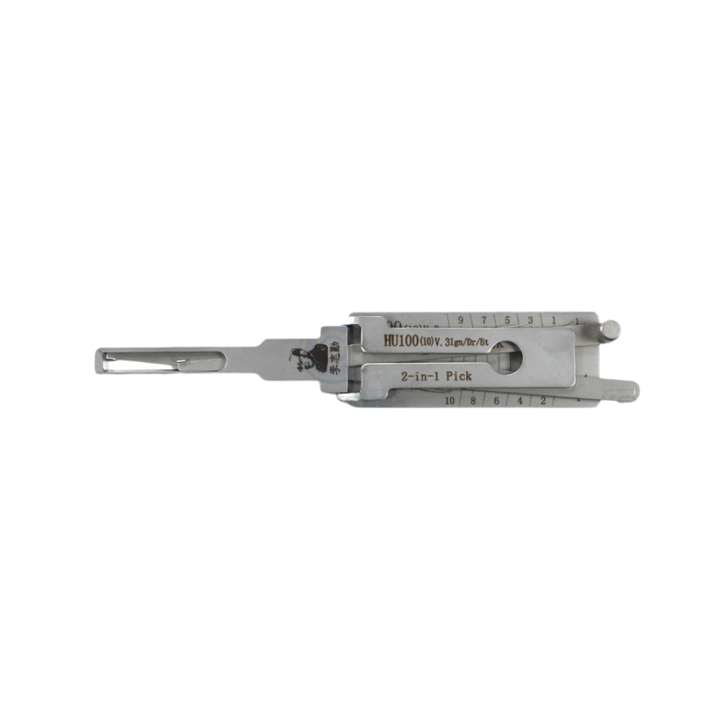 LISHI 2 IN 1 PICK DECODER HU100 V3 GM IGNITION, DOOR, BOOT 10 CUTS  / ANTIGLARE