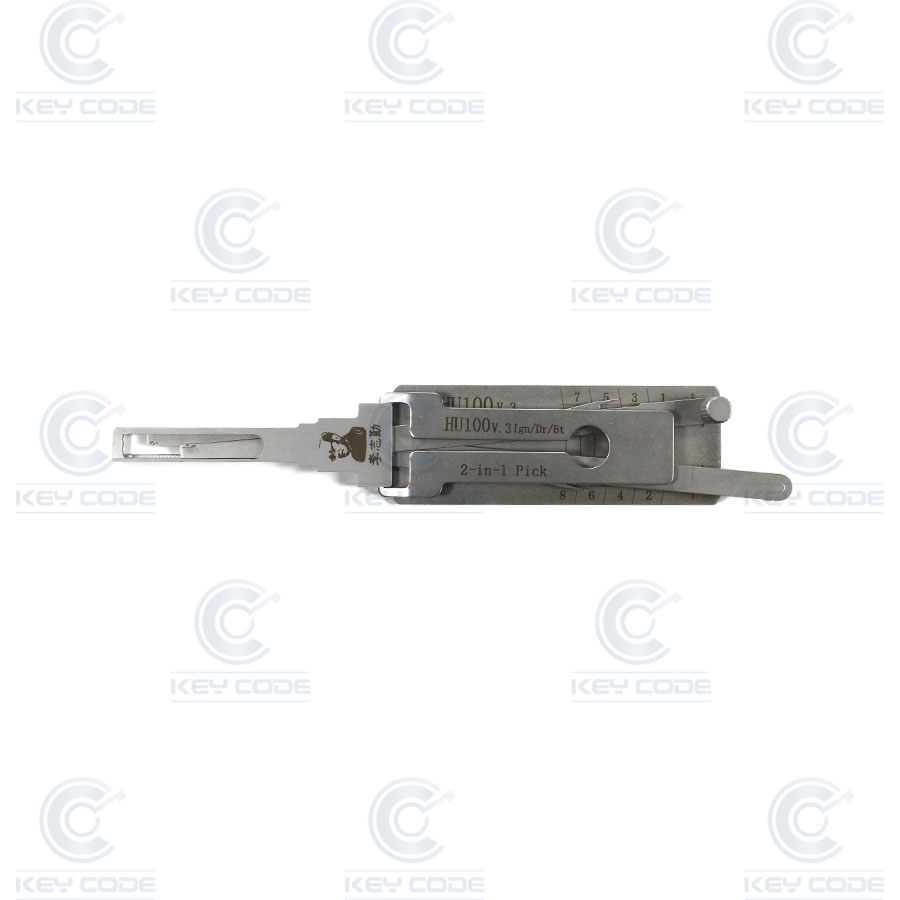 GANZUA LISHI 2 EN 1 HU100 V3 GM ARRANQUE, PUERTA, MALETERO 8 CORTES / ANTIREFLEJO