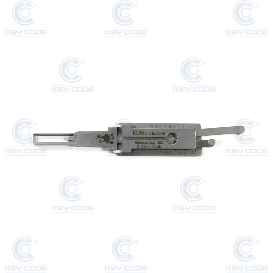 GANZUA LISHI 2 EN 1 HU66 VOLKSWAGEN, AUDI, PORSCHE ARRANQUE, PUERTA, MALETERO / ANTIREFLEJO