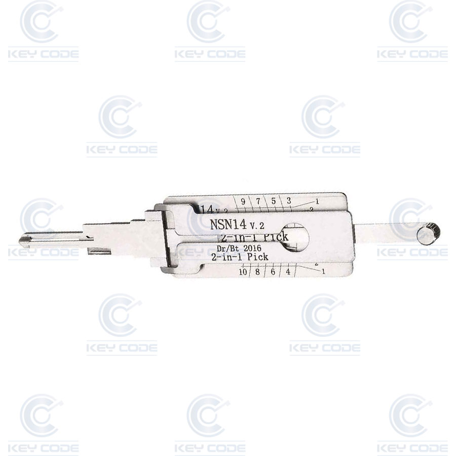 DOOR AND BOOT LISHI 2 IN 1 PICK DECODER NSN14 V.2 NISSAN 10 CUTS / ANTIGLARE