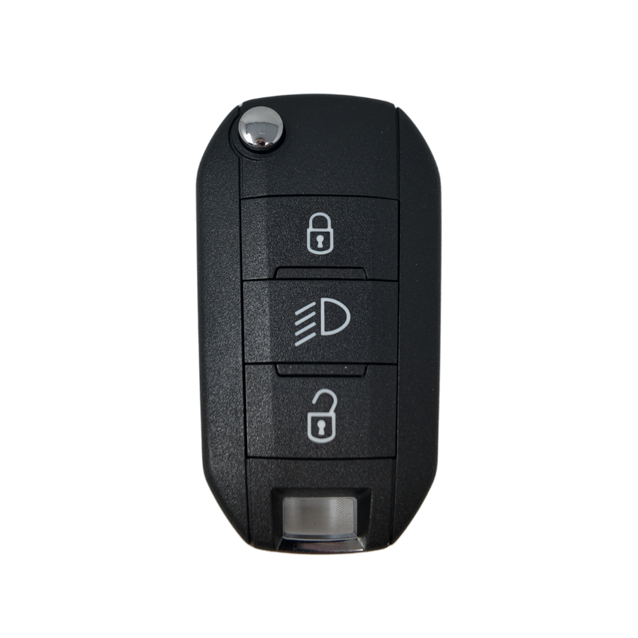 CONTROLE DOBRÁVEL 3 BOTÕES PSA PARA AIRCROSS C3, C5, E C6 (1617021580; 9809821077) HITAG 128 BITS AES - ID4A NCF2960M 433 MHZ FSK