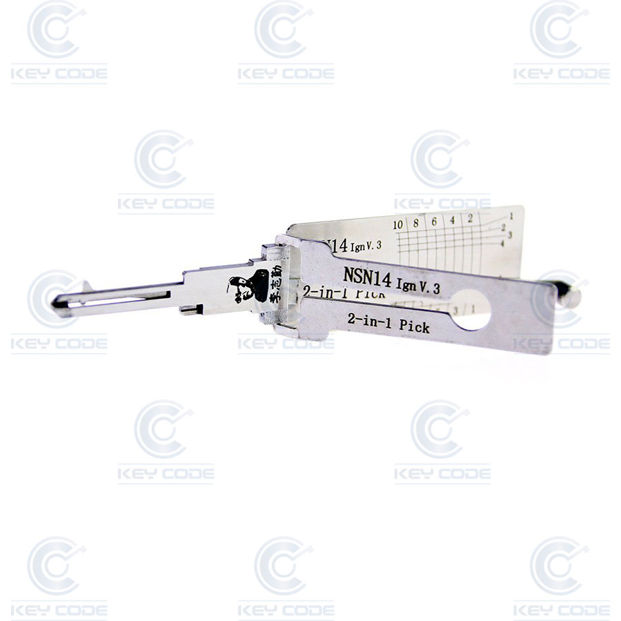 IGNITION LISHI PICK  2 IN 1 NISSAN, FORD, SUBARU NSN14+ 10 CUTS / ANTIGLARE