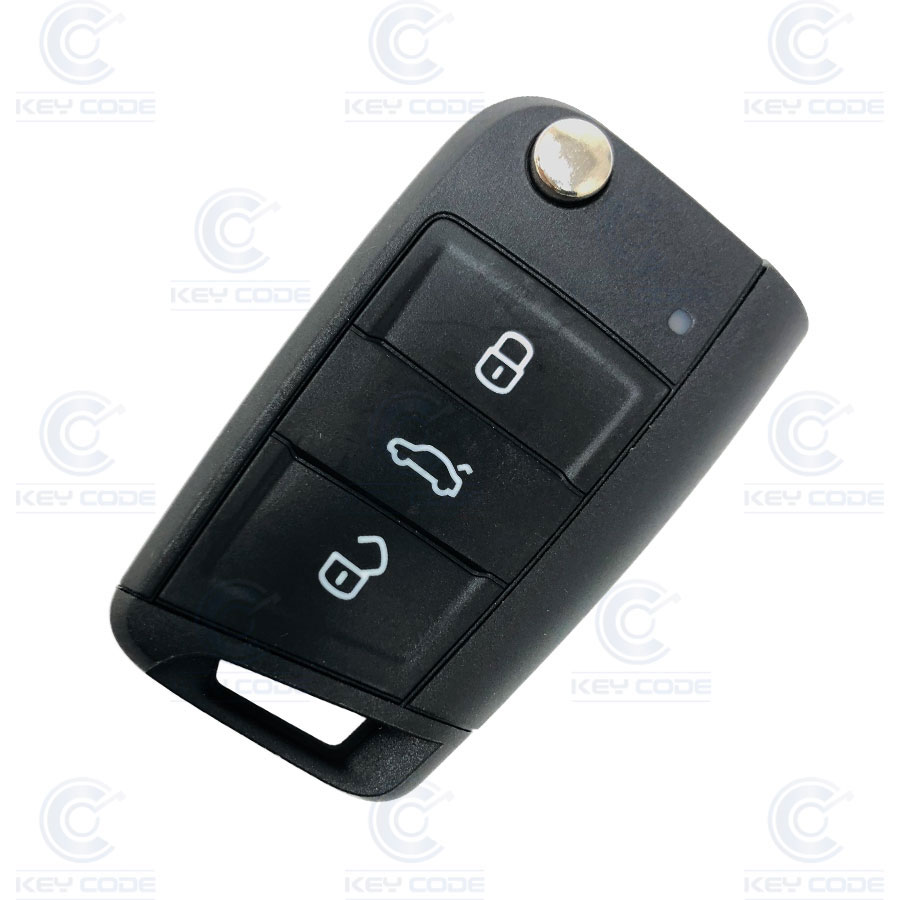 MANDO PLEGABLE DE 3 BOTONES DE VW GOLF 7 (5G0959752DGINF) CRYPTO 128 BITS AES ID 88 433 Mhz ASK - ORIGINAL