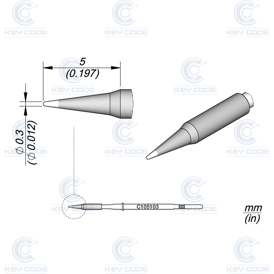 [NT105-C105103] CARTUCHO C105103 JBC CONICO Ø 0.3 PARA NT105