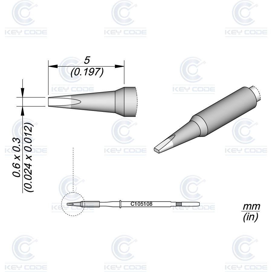 [NT105-C105108] CARTUCHO C105108 JBC DE CINCEL 0.6 x 0.3 PARA NT105 