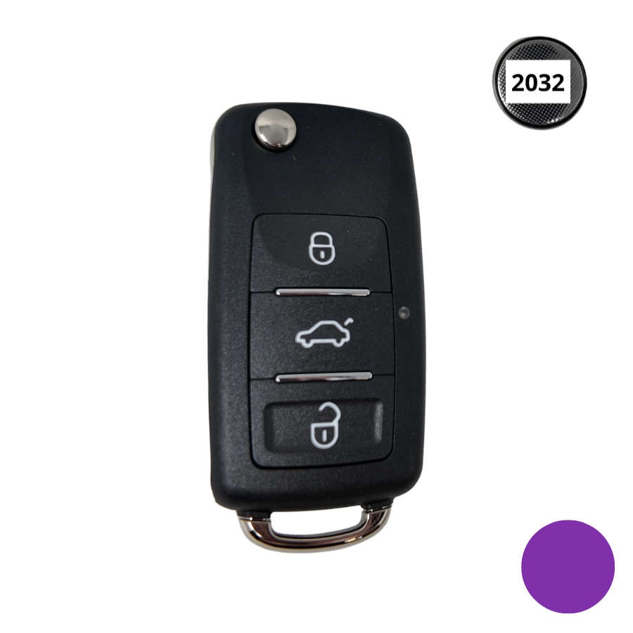 MANDO VOLKSWAGEN DE 3 BOTONES CON SUPERCHIP XT27B PARA VVDI KEY TOOL XEB510EN 
