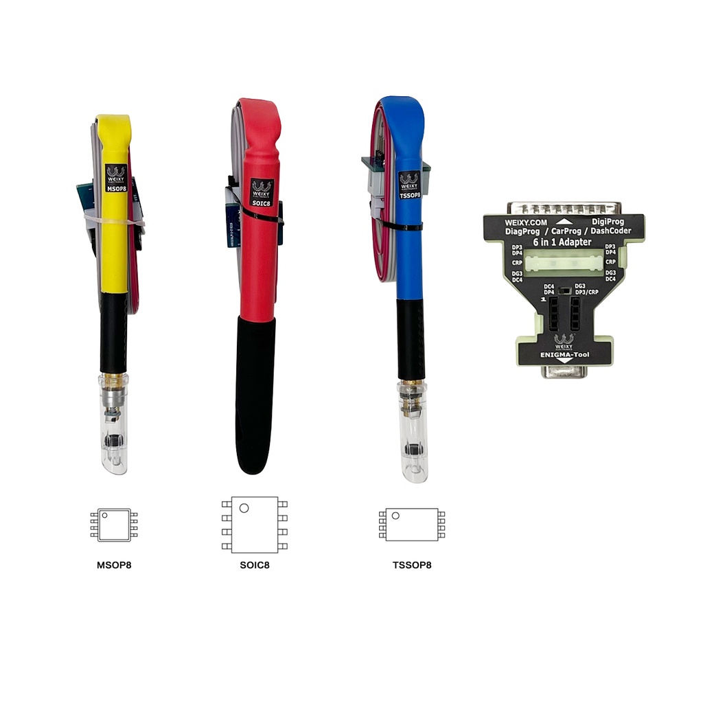 KIT DE ADAPTADORES POGO PIN PARA EEPROMS SOIC8, MSOP8 Y TSSOP8
