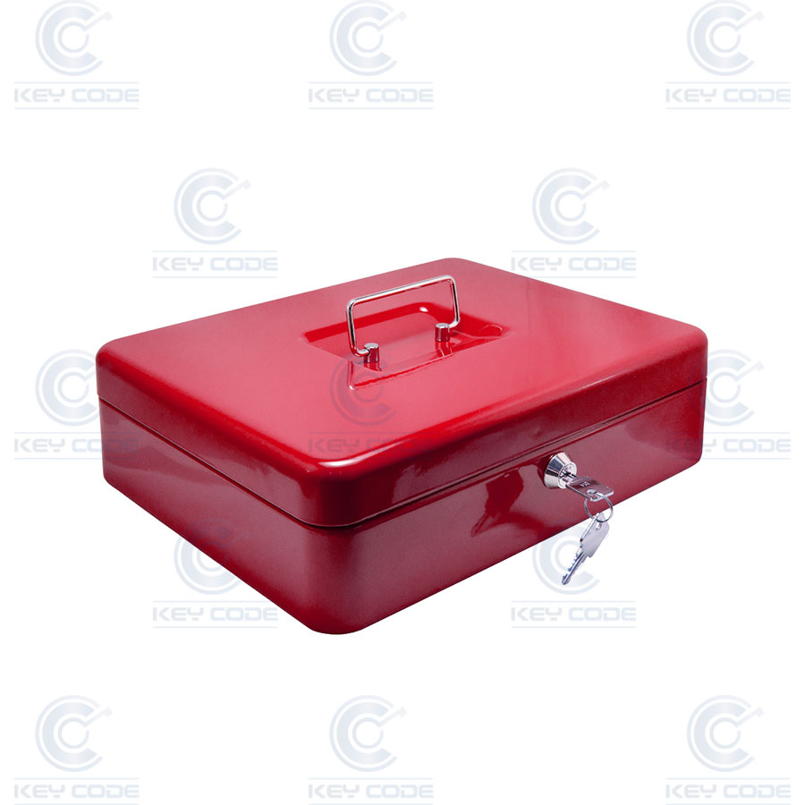 COFRE METALICO PORTATIL 76/4 TECHNOMAX 9 x 30 x 24cm - ROJO 