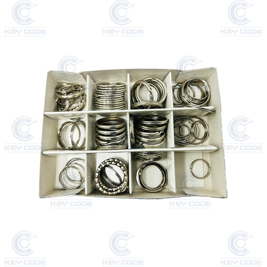 CAIXA COM 72 ANÉIS METÁLICOS