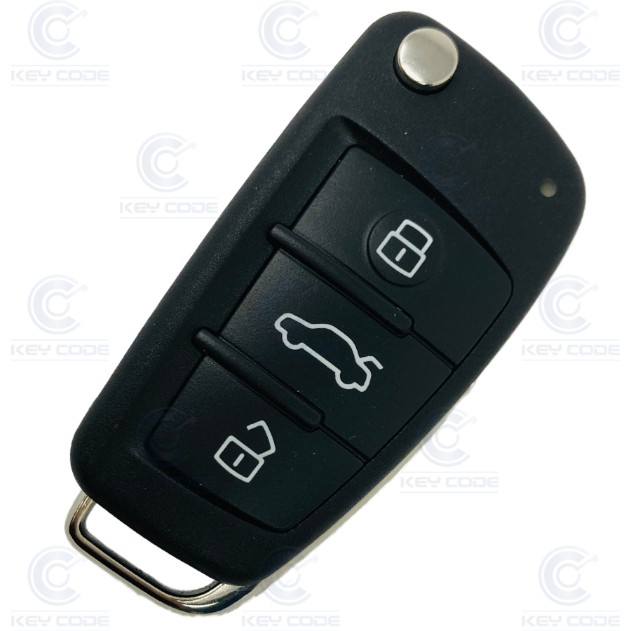 TELECOMMANDE PLIABLE AUDI A6, Q7 DE 3 BOUTONS 868 MHZ (4F0837220R INF) - ORIGINALE AVEC Nº DE CHASSIS