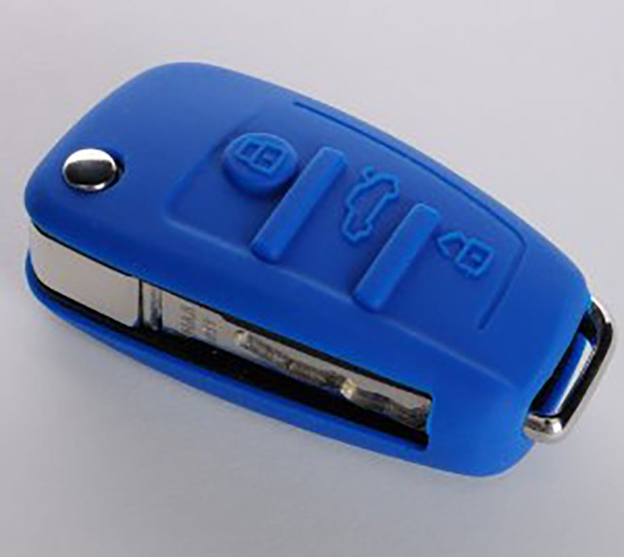 ETUI EN SILICONE POUR TELECOMMANDES PLIABLES 3 BOUTONS AUDI - BLEU MARINE
