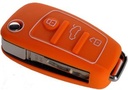 FUNDA DE SILICONA PARA MANDOS PLEGABLES DE 3 BOTONES DE AUDI - NARANJA