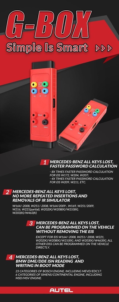 AUTEL G-BOX2 PARA CASOS DE PÉRDIDA TOTAL DE LLAVES MERCEDES
