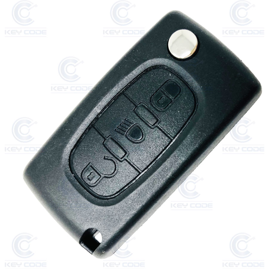 PSA C4 FOLDABLE REMOTE 3 BUTTONS VA2 BATTERY ON CIRCUIT - ORIGINAL (6554TE - 649097) ID46