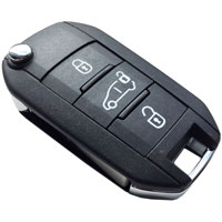 MANDO PLEGABLE DE 3 BOTONES DE PSA JUMPY IV CON PTA LATERAL ELECTRICA (1617021780) HITAG AES 4A 433 mhz SIN ESP - ORIGINAL 