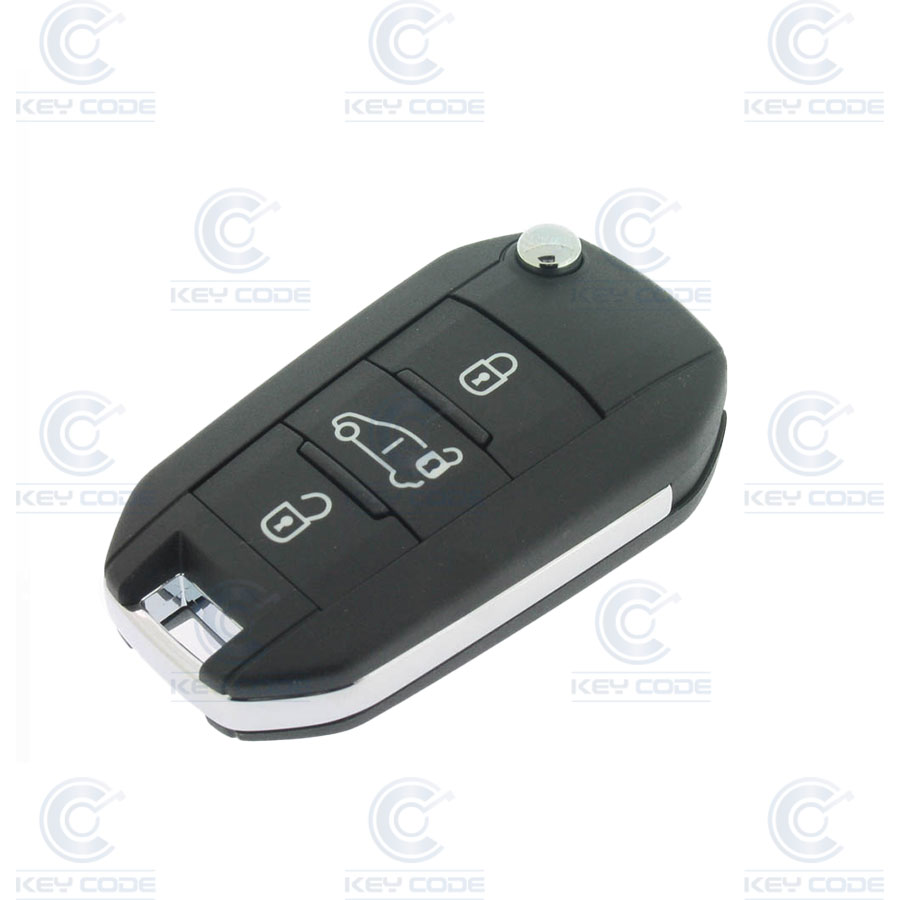 CONTROLE DOBRÁVEL 3 BOTÕES PSA C5 AIRCROSS (1617021380) HITAG 128 AES ID4A NCF2960M 433 MHZ - ORIGINAL