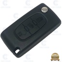 FOLDABLE 3-BUTTON REMOTE CASE FOR PSA C4 VA2 WITHOUT LOGO HEADLIGHT BUTTON, CIRCUIT BATTERY - PREMIUM QUALITY
