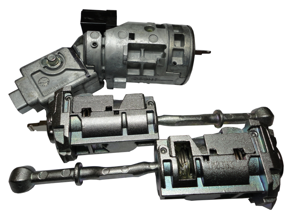 PSA DS4-DS5 LOCK SET (IGNITION LOCK + 2 DOOR LOCKS + 2 KEY BLADES) (9170PK, 9170PL) - ORIGINAL -  