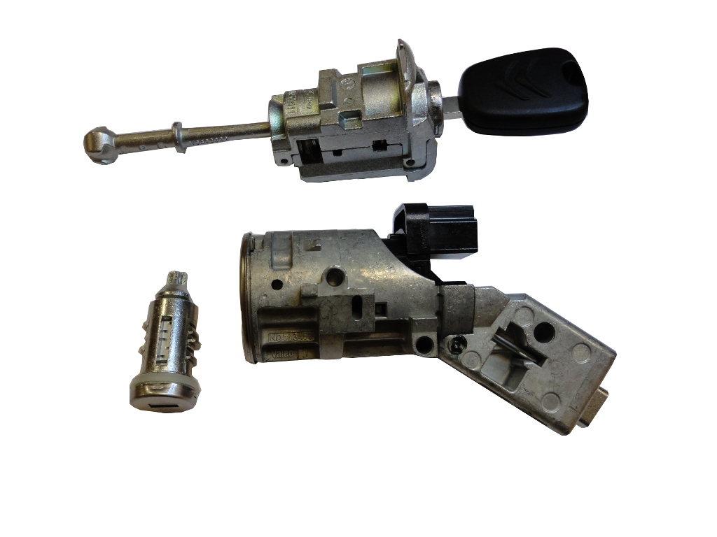 JUEGO CERRADURAS DS3, PARTNER, BERLINGO (Arranque + puerta + Gasolina + Llave) - ORIGINAL - 