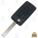 CARCASA MANDO PLEGABLE PSA C4 3 BOTONES HU83 BOTON LUZ PILA EN CIRCUITO - SIN LOGO