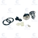 PAIR OF DISASSEMBLED SAXO DOOR LOCKS + SET OF WAFERS (9170AT, 9170AV)