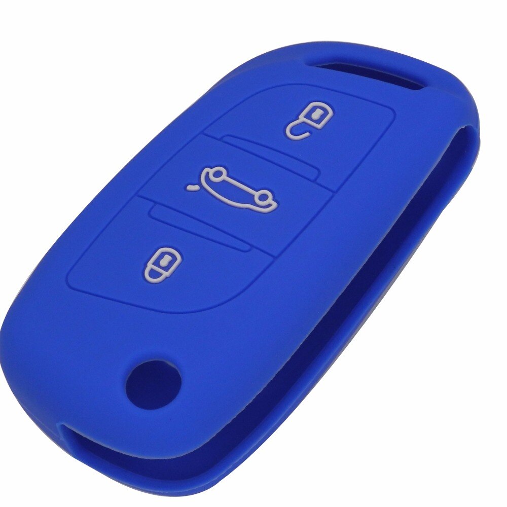 ETUI EN SILICONE POUR TELECOMMANDES PLIABLES AVEC 3 BOUTONS POUR PSA DS4 - BLEU