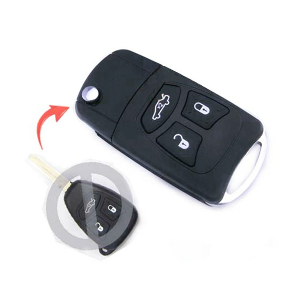[CR16CS3B-V] CARCASA MANDO CONVERTIBLE A PLEGABLE DE 3 BOTONES CHRYSLER/JEEP Y160
