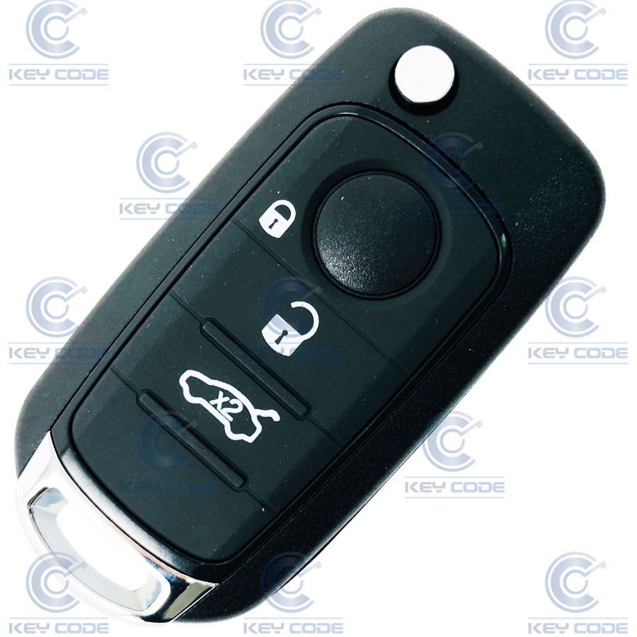 TELECOMMANDE PLIABLE AVEC 3 BOUTONS POUR FIAT 500, 500X ET TIPO (71778806, 6000626702, 6000631244, 6000632320, 6000633463) ID88 AES 433 Mhz FSK
