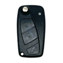 CARCASA FIAT PLEGABLE DE 3 BOTONES NEGRA (PORTAPILAS TRASERO) 