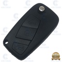 FIAT 3 BUTTON REMOTE CASE WITH BATTERY HOLDER ON BACK - PREMIUM QUALITY