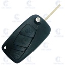 COQUE DE TELECOMMANDE FIAT AVEC 3 BOUTONS, PILE SUR LE COTÉ - NOIR