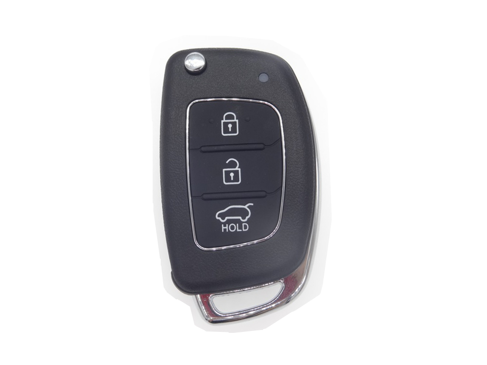 [HY48CS3B-ML] CARCASA MANDO I20, I30 MODERNO PLEGABLE 3 BOTONES CON LED