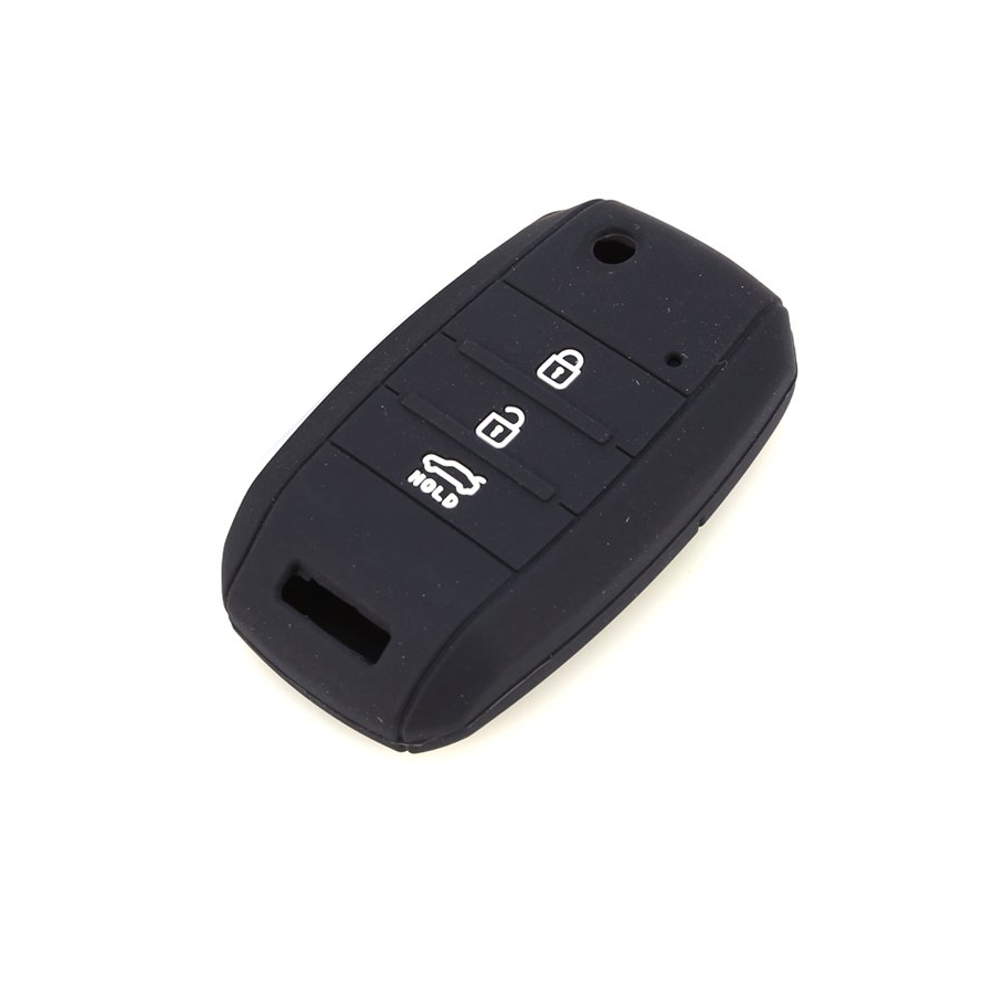 [KIFS3BM-N] SILICONE COVER FOR FLIP KIA REMOTE KEYS WITH 3 BUTTONS - BLACK